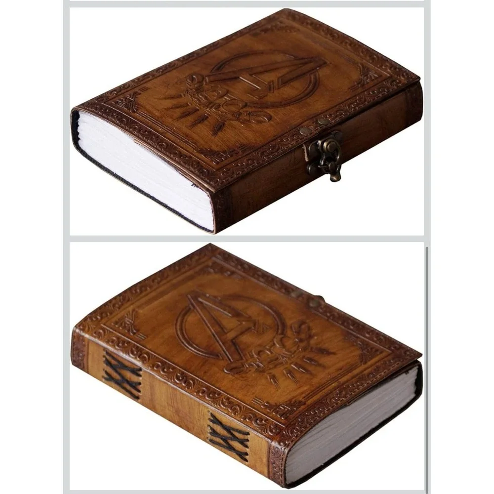 Handmade leather avenger charcoal Journal 10x7
